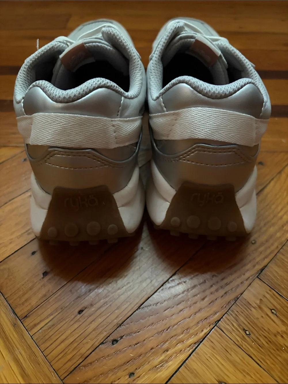 Ryka Light Gray Mesh Lace-Up Sneakers Size 6 1/2